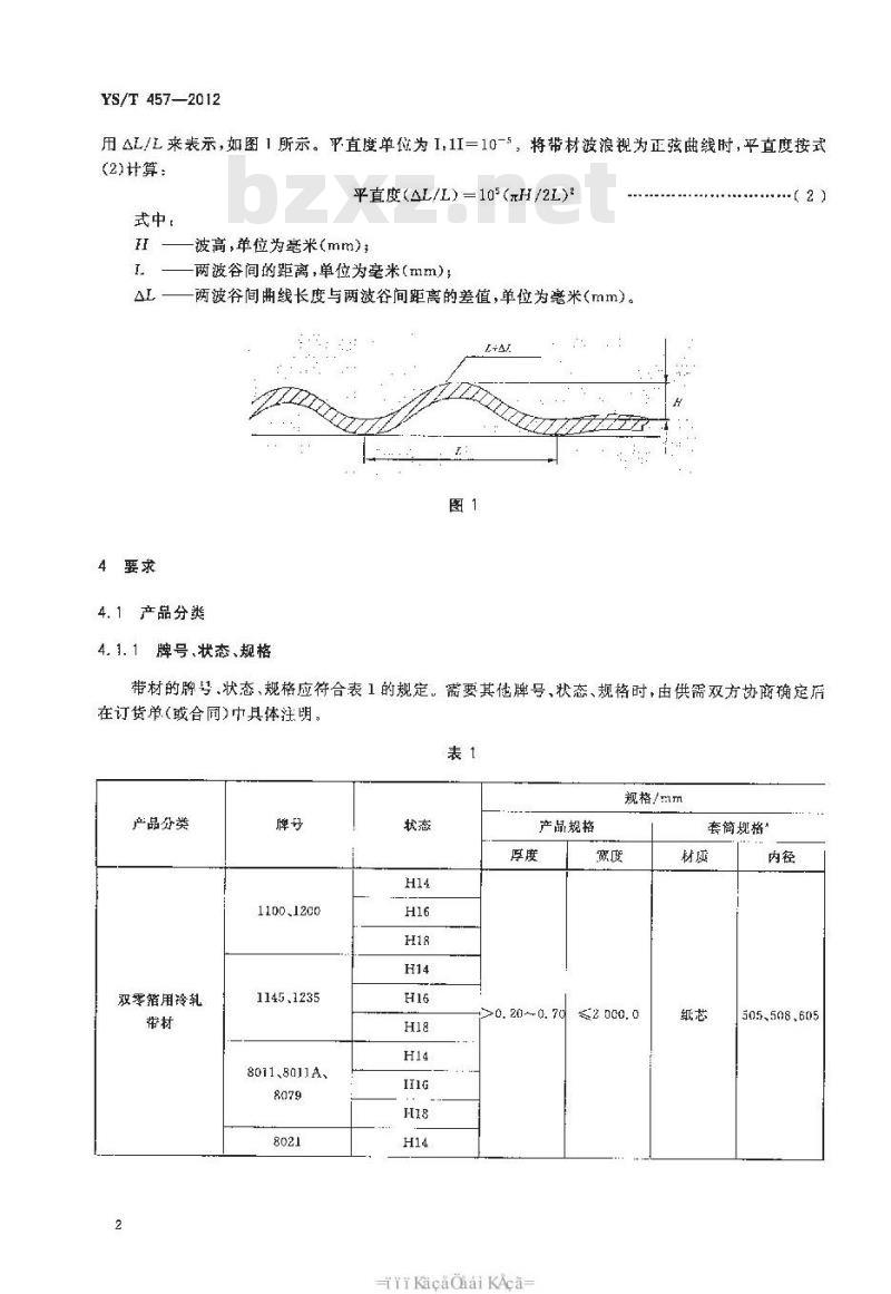 YS/T 457-2012 铝箔用冷轧带材