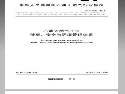 SY/T 6276-2014 石油天然气工业健康、安全与环境管理体系