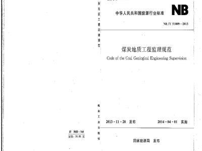 NB/T 51009-2013 煤炭地质工程监理规范