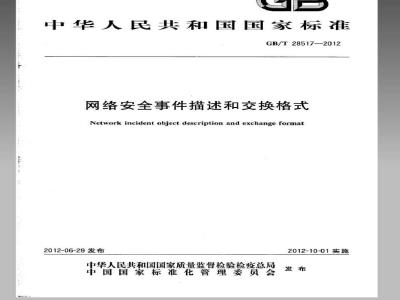 GB/T 28517-2012 网络安全事件描述和交换格式