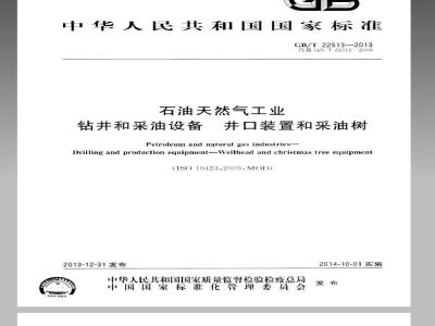 GB/T 22513-2013 石油天然气工业 钻井和采油设备 井口装置和采油树