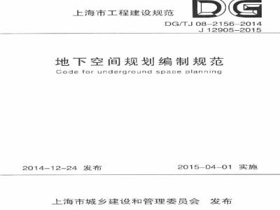 DGTJ 08-2156-2014 地下空间规划编制规范