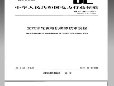 DL/T 817-2014 立式水轮发电机检修技术规程