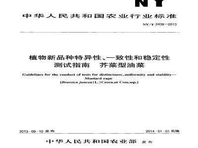Guidelines for the conduct of tests for distinctness,uniformity and stability-Mustard rape
