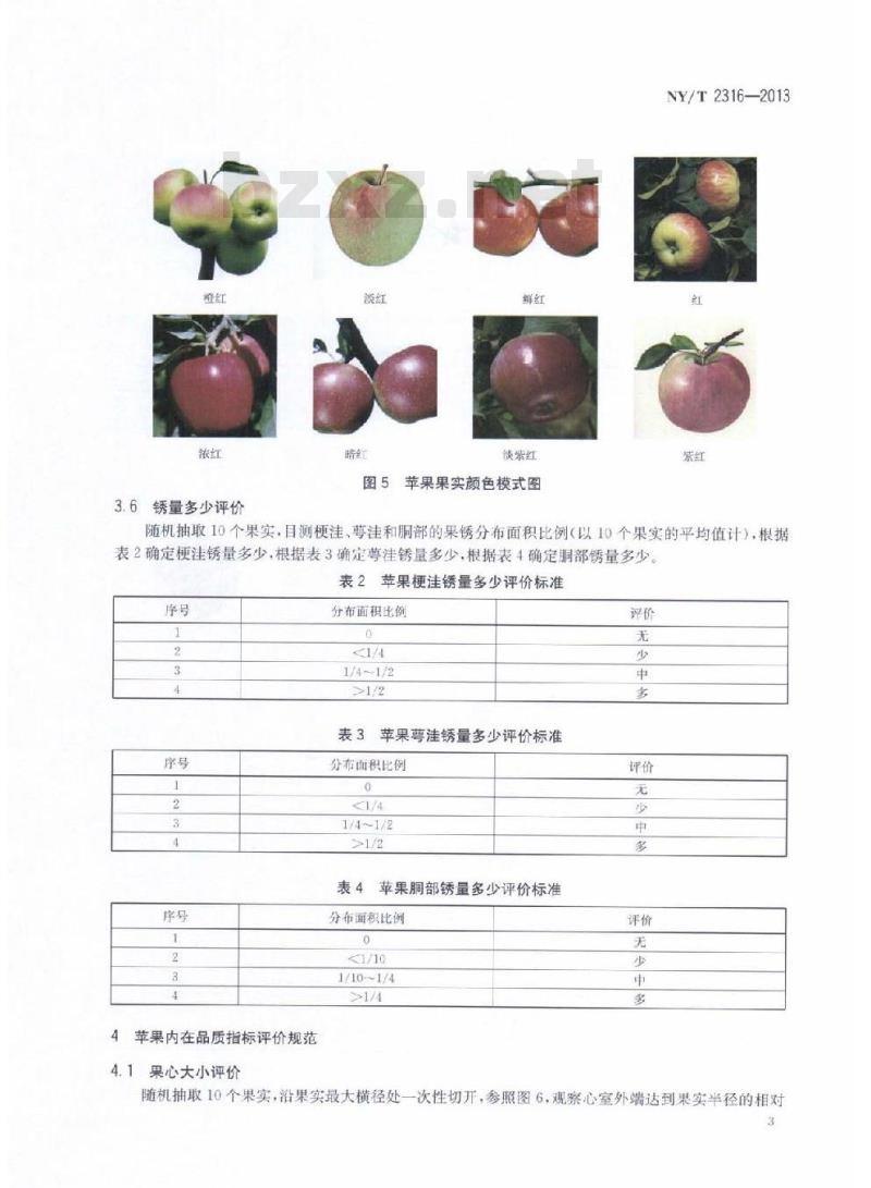 NY/T 2316-2013 苹果品质指标评价规范 NY/T 2316-2013 苹果品质指标评价规范
