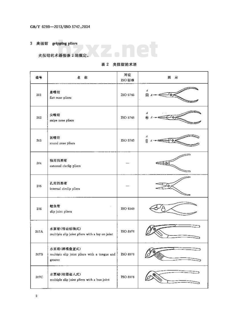 GB/T 6289-2013 夹扭钳和剪切钳 术语 GB/T 6289-2013 夹扭钳和剪切钳 术语
