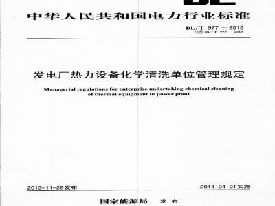 DL/T 977-2013 发电厂热力设备化学清洗单位管理规定