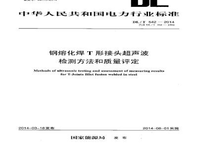 DL/T 542-2014 钢熔化焊T形接头超声波检测方法和质量评定