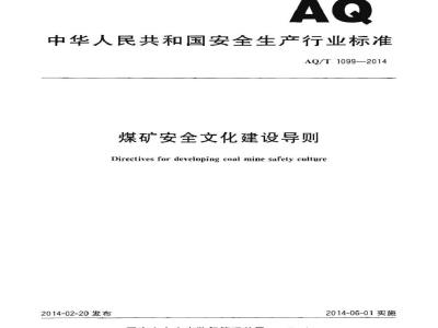 AQ/T 1099-2014 煤矿安全文化建设导则
