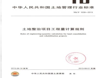 TD/T 1039-2013 土地整治项目工程量计算规则