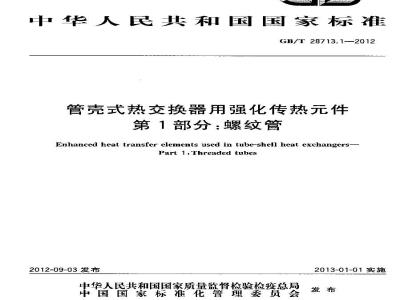 GB/T 28713.1-2012 管壳式热交换器用强化传热元件 第1部分:螺纹管