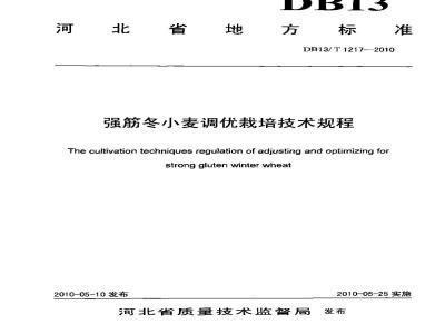 DB13/T 1217-2010 强筋冬小麦调优栽培技术规程