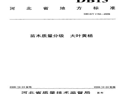 DB13/T 1152-2009 苗木质量分级 大叶黄杨