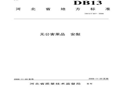 DB13/T 827-2006 无公害果品 安梨