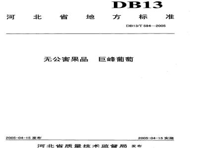 DB13/T 594-2005 无公害果品 巨峰葡萄