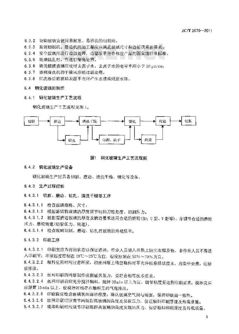 JC/T 2070-2011 安全玻璃生产规程 第1部分:建筑用安全玻璃生产规程 JC/T 2070-2011 安全玻璃生产规程 第1部分:建筑用安全玻璃生产规程