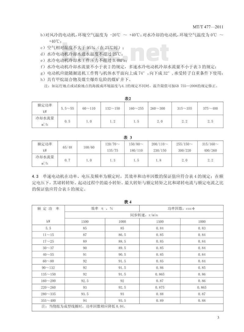 MT/T 477-2011 YBU系列掘进机用隔爆型三相异步电动机 MT/T 477-2011 YBU系列掘进机用隔爆型三相异步电动机