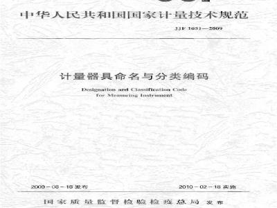 Designation and Classification Code for Measuring Instruments