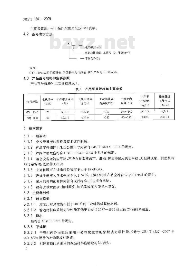 NY/T 1801-2009 剑麻加工机械纤维干燥设备 NY/T 1801-2009 剑麻加工机械纤维干燥设备