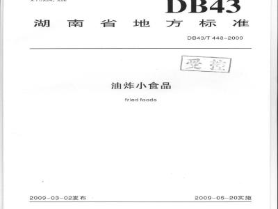 DB43/T 448-2009 油炸小食品