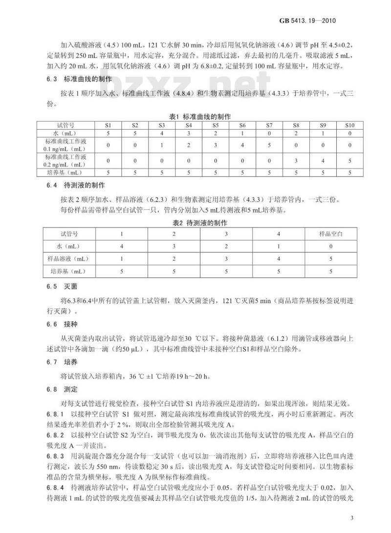 GB 5413.19-2010 婴幼儿食品和乳品中游离生物素的测定 GB 5413.19-2010 婴幼儿食品和乳品中游离生物素的测定
