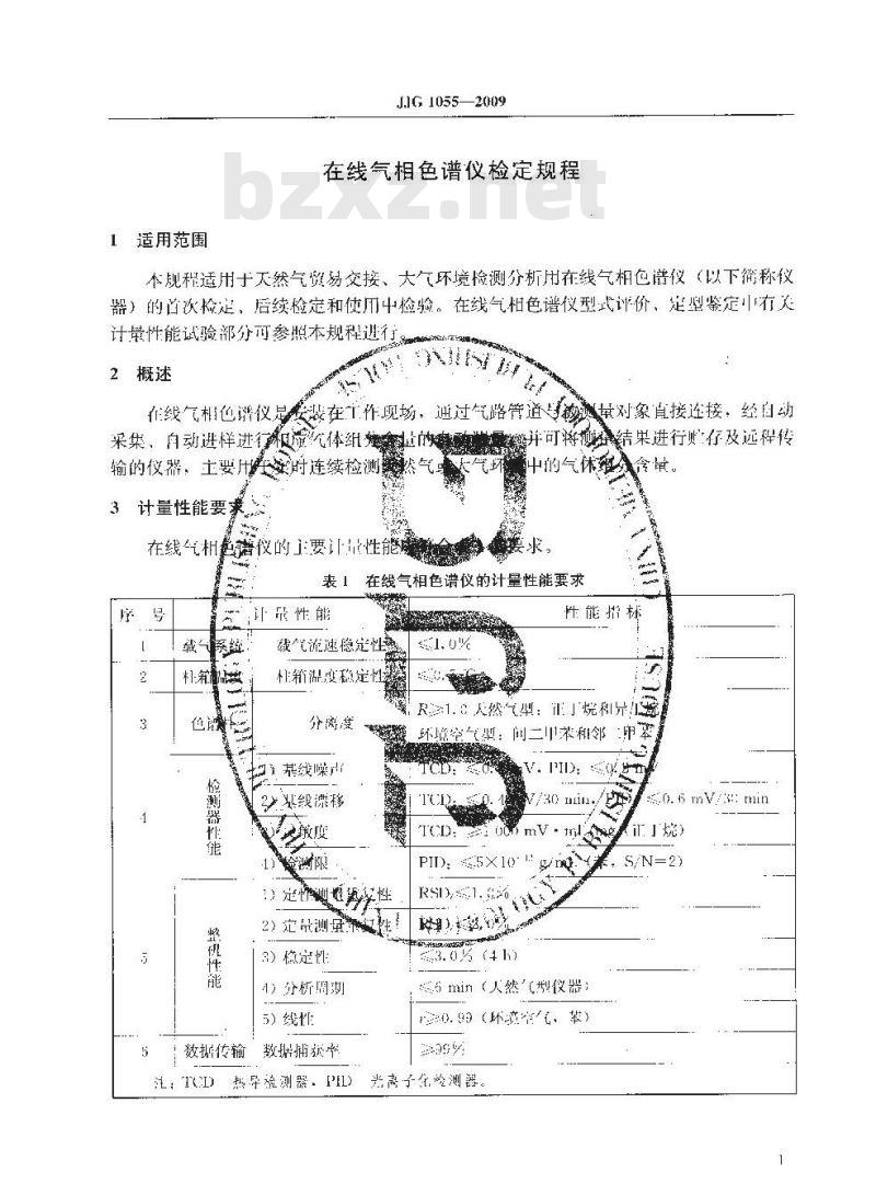 JJG 1055-2009 在线气相色谱仪