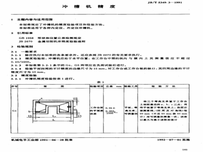 JB/T 5349.3-1991 Notching machine accuracy
