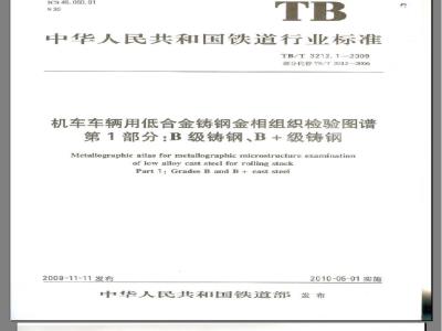 TB/T 3212.1-2009 机车车辆用低合金铸钢金相组织检验图谱 第1部分：B级铸钢、B 级铸钢