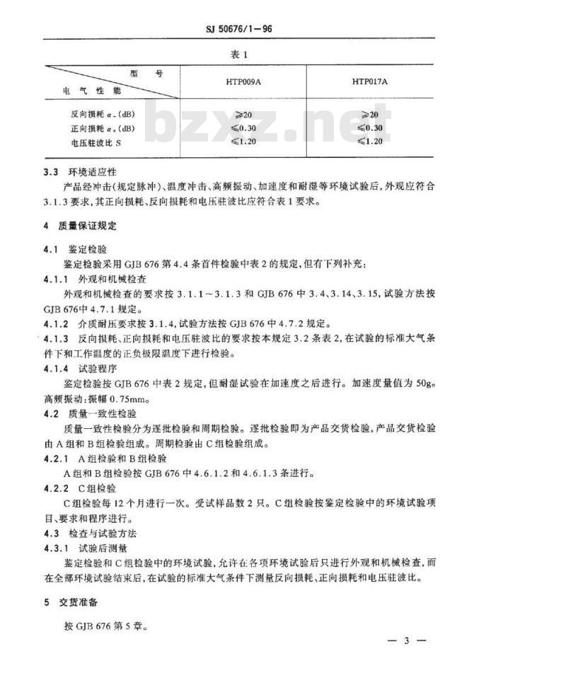 SJ 50676.1-1996 HTP009A、HTP017A型射频带线环行器详细规范 SJ 50676.1-1996 HTP009A、HTP017A型射频带线环行器详细规范