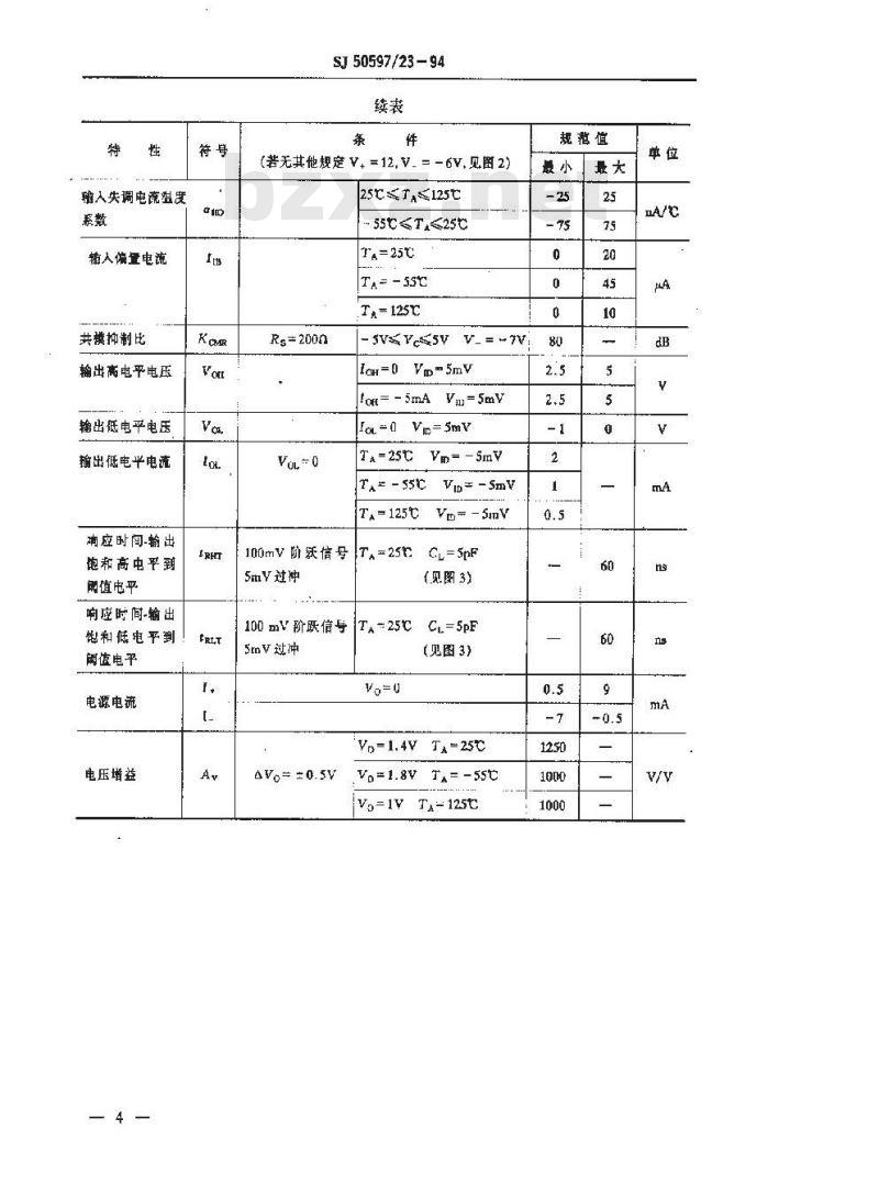 SJ 50597.23-1994 半导体集成电路JJ710型电压比较器详细规范