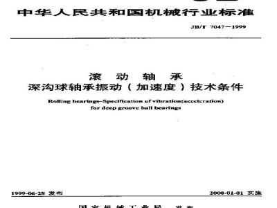 JB/T 7047-1993 滚动轴承 深沟球轴承振动（加速度）技术条件