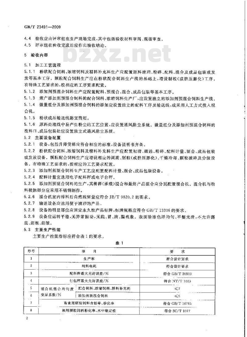 GB/T 23491-2009 饲料企业生产工艺及设备验收指南 GB/T 23491-2009 饲料企业生产工艺及设备验收指南