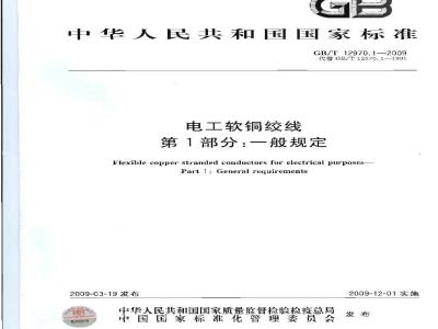GB/T 12970.1-2009 电工软铜绞线 第1部分：一般规定