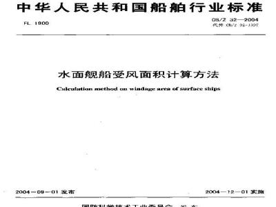 CB/Z 32-2004 水面舰船受风面积计算方法