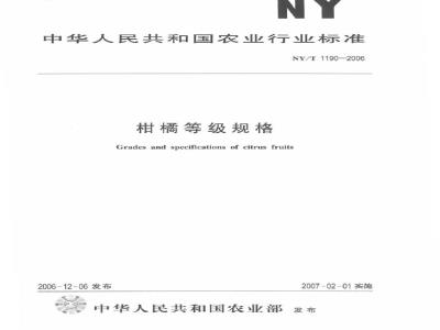 NY/T 1190-2006 柑橘等级规格