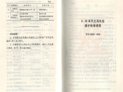 SHS 02005-2004 M系列主风机组维护检修规程