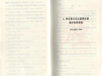 SHS 02001-2004 催化裂化反应器再生器维护检修规程