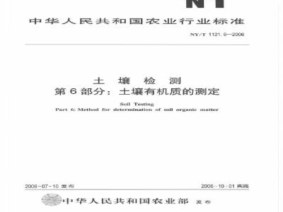 NY/T 1121.6-2006 土壤检测 第6部分：土壤有机质的测定