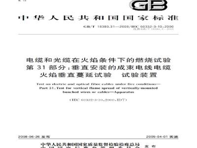 GB/T 18380.31-2008 电缆和光缆在火焰条件下的燃烧试验 第31部分：垂直安装的成束电线电缆火焰垂直蔓延试验 试验装置