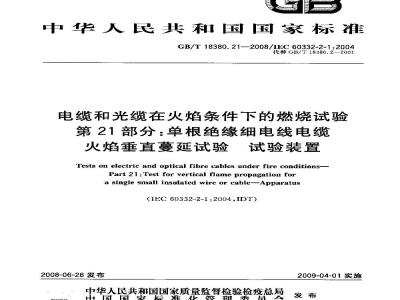GB/T 18380.21-2008 电缆和光缆在火焰条件下的燃烧试验 第21部分：单根绝缘细电线电缆火焰垂直蔓延试验 试验装置