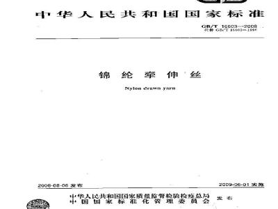 GB/T 16603-2008 锦纶牵伸丝