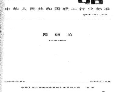 QB/T 2769-2006 网球拍