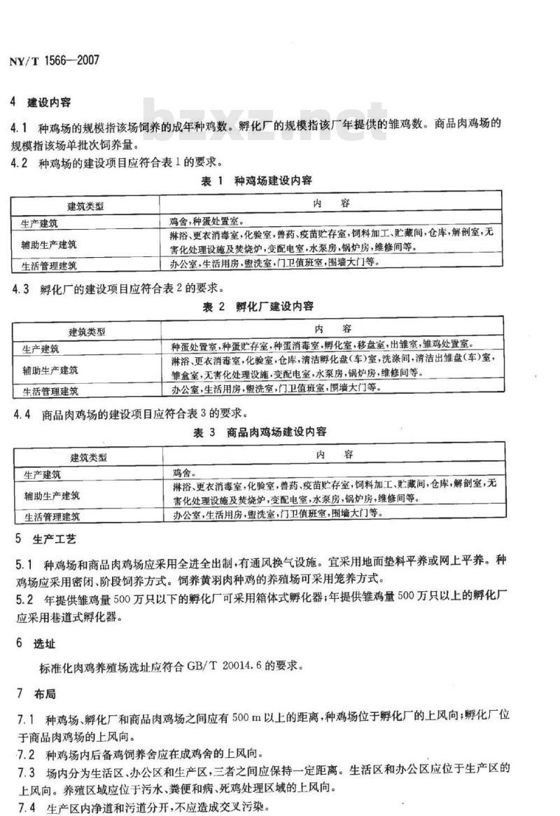 NY/T 1566-2007 标准化肉鸡养殖场建设规范 NY/T 1566-2007 标准化肉鸡养殖场建设规范