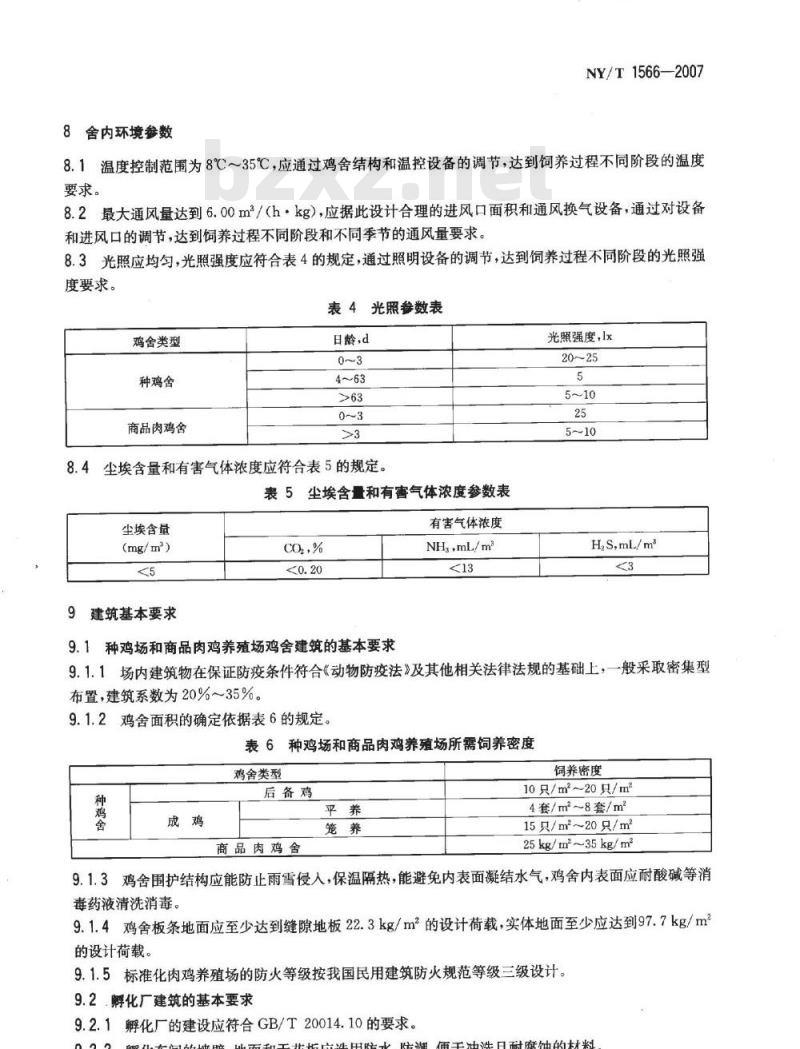 NY/T 1566-2007 标准化肉鸡养殖场建设规范 NY/T 1566-2007 标准化肉鸡养殖场建设规范