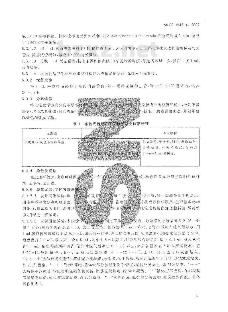 SN/T 1942.1-2007 进出口动物源性食品中布鲁氏菌属检验方法 第1部分:分离与计数方法