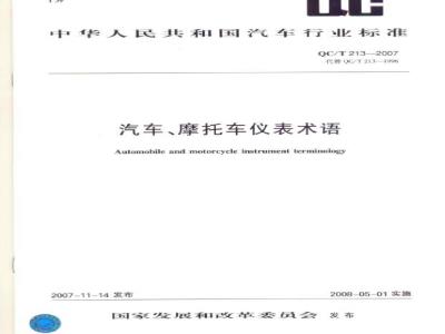 QC/T 213-2007 汽车、摩托车仪表术语