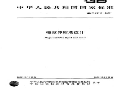 GB/T 21117-2007 磁致伸缩液位计