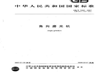 GB/T 7442-2007 角向磨光机
