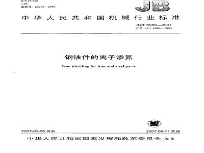 JB/T 6956-2007 钢铁件的离子渗氮