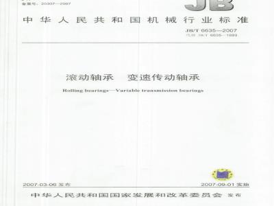 JB/T 6635-2007 滚动轴承 变速传动轴承